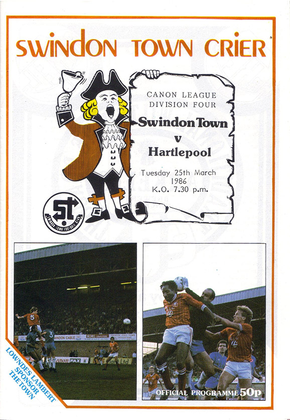 <b>Tuesday, March 25, 1986</b><br />vs. Hartlepool United (Home)